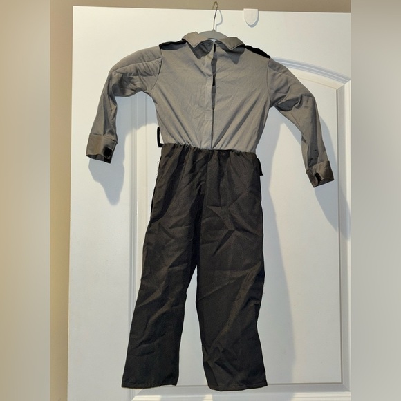 Kids Gray Police Costume Jumpsuit - Picture 4 of 9